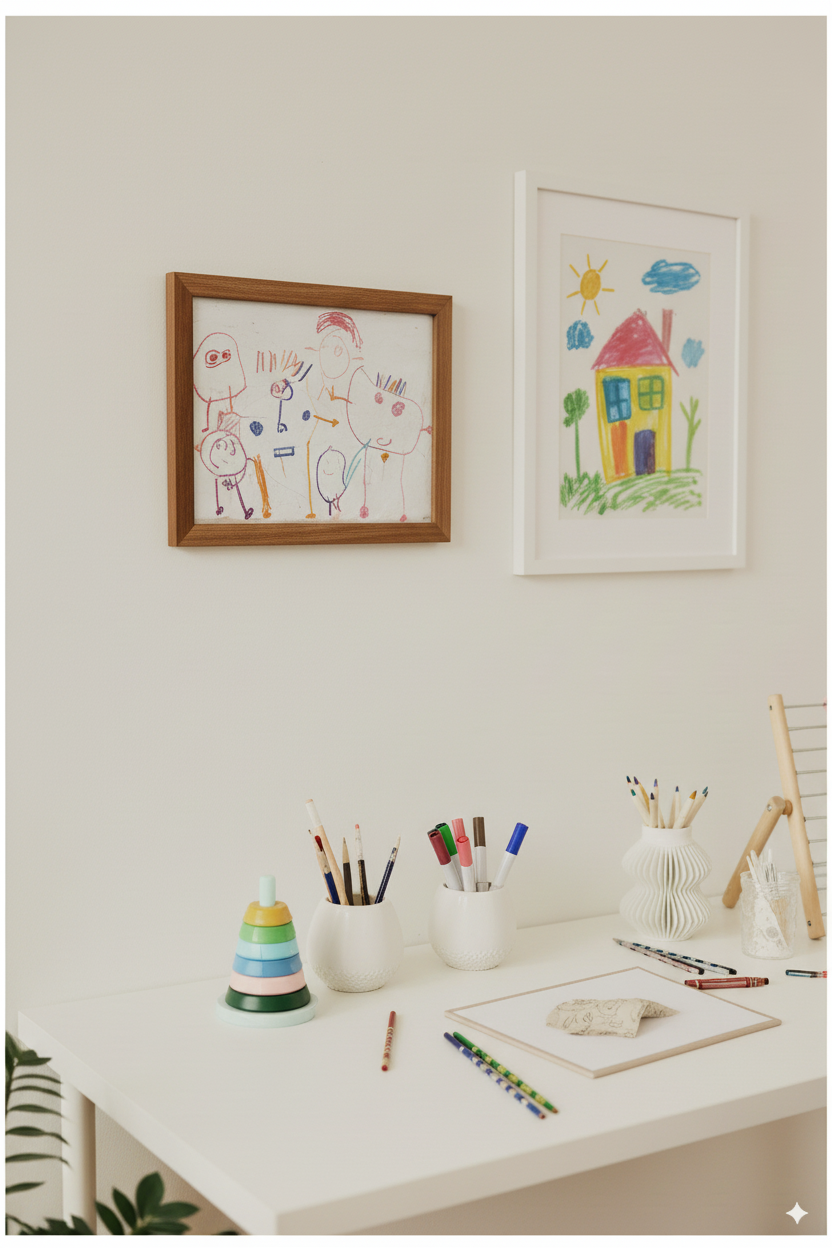 Magnetischer Echtholz Wechselrahmen für Kinderbilder & Poster A4