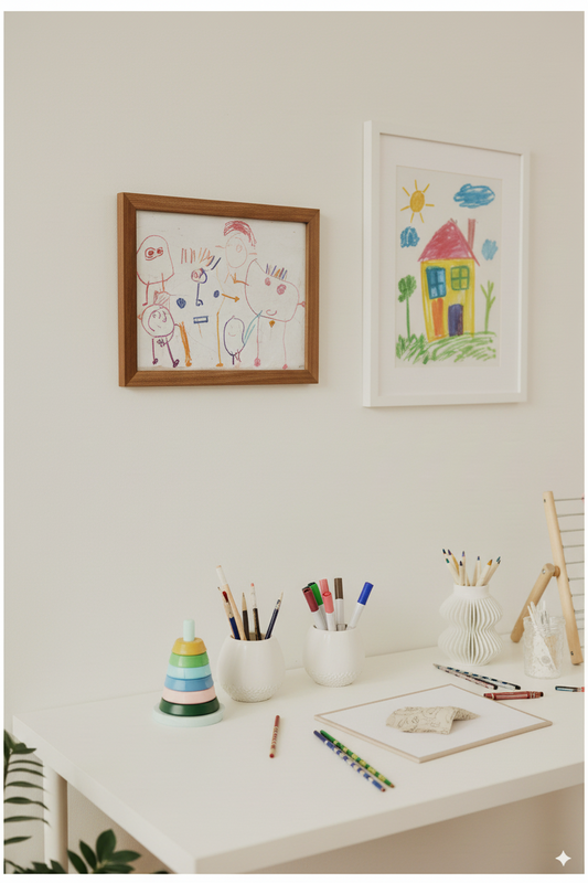 Magnetischer Echtholz Wechselrahmen für Kinderbilder & Poster A4