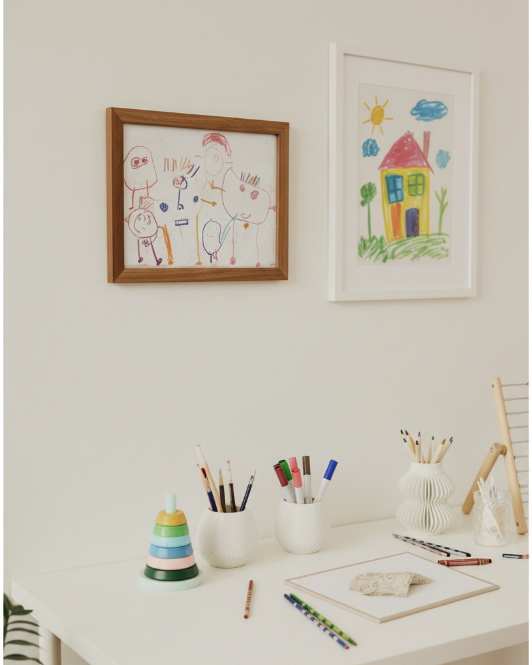 Magnetischer Wechselrahmen aus Mahagoni-Holz für Kinderbilder & Poster A4