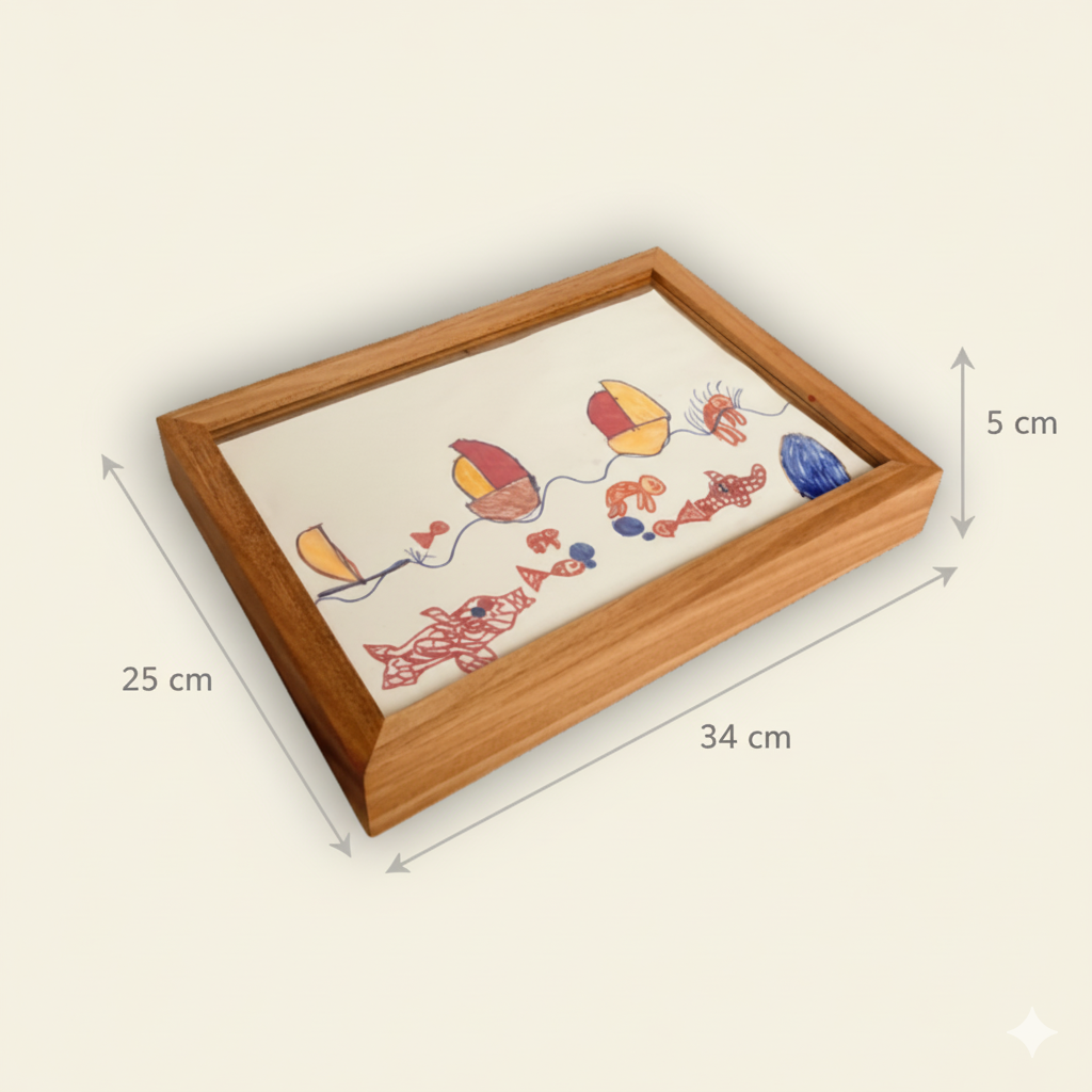 Magnetischer Echtholz Wechselrahmen für Kinderbilder & Poster A4