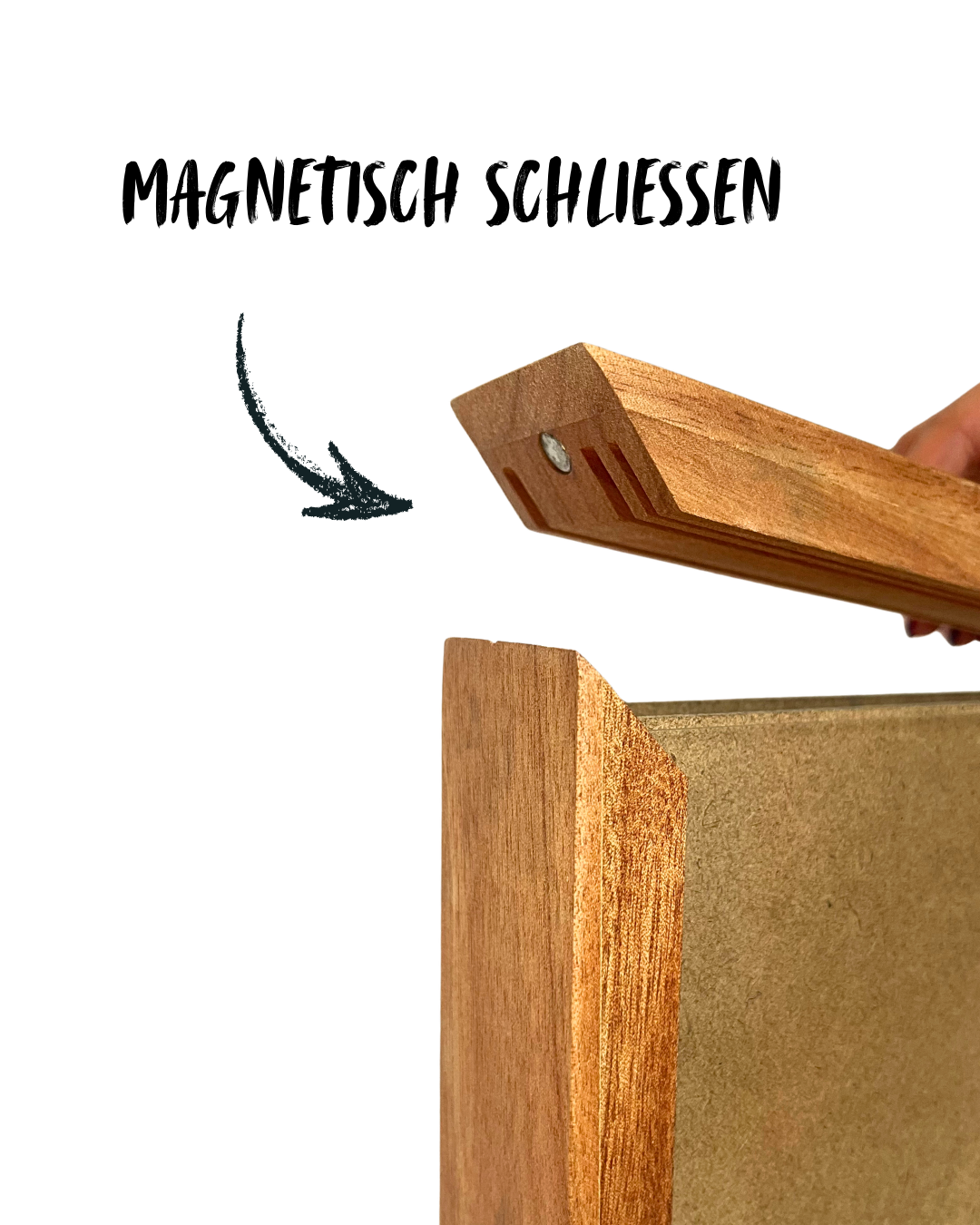 Magnetischer Wechselrahmen aus Mahagoni-Holz für Kinderbilder & Poster A4