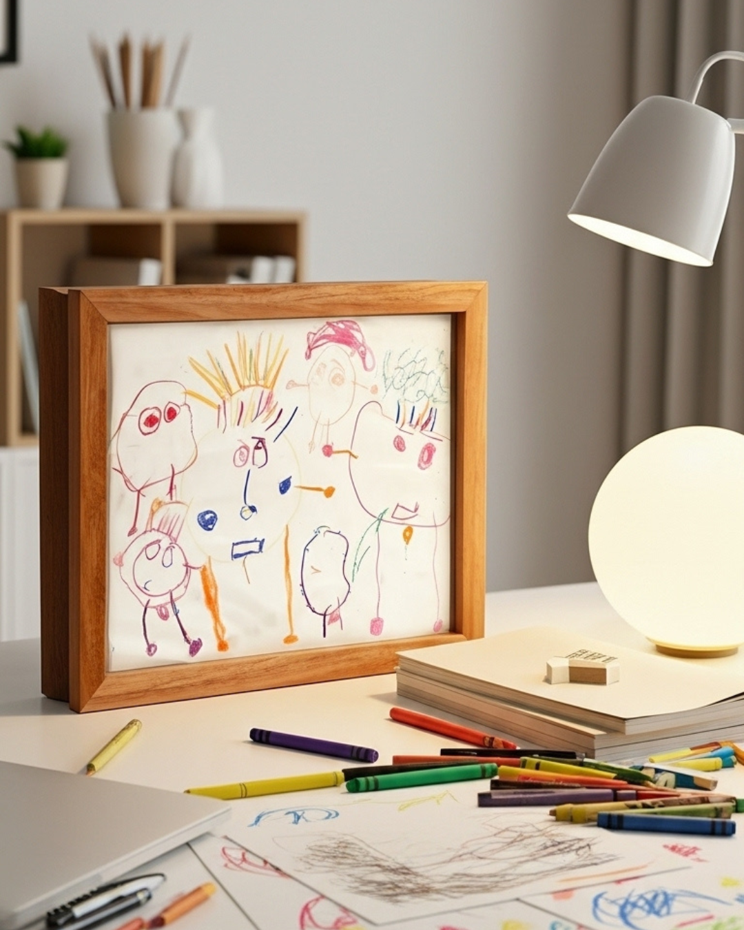 Magnetischer Wechselrahmen aus Mahagoni-Holz für Kinderbilder & Poster A4